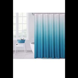 Dainty Home Printed Ombre Waffle Texture Shower Curtain Blue